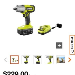 Ryobi half-inch impact with battery and charger